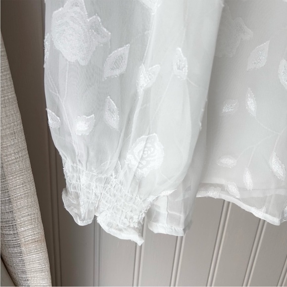 Grace Karin Elegant White Ruffled Blouse women’s large - Picture 4 of 7